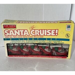 Vintage Club Santa Santa Cruise 10 Light Set-Indoor/Outdoor-Santa Cruisin' in St